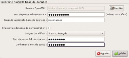 Créer une nouvelle base de données OpenERP Créer une nouvelle base de données OpenERP